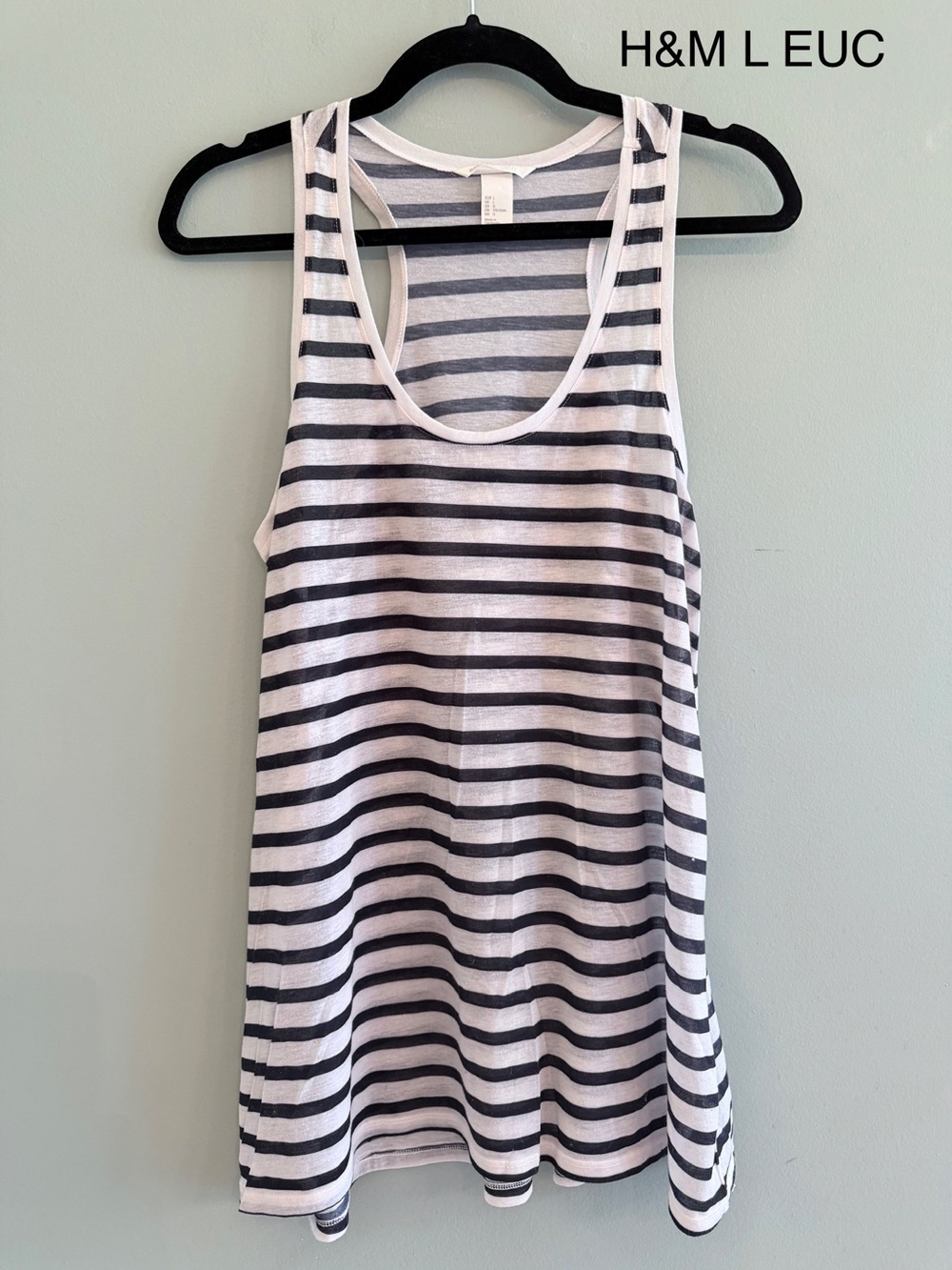 H&M Striped Navy and White Tank Top